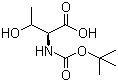 结构式 CAS# 55674-67-4, N-叔丁氧羰基-L-苏氨酸