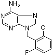structure of CAS# 55779-18-5, Arprinocide;9-[(2-Chloro-6-fluorophenyl)methyl]purin-6-amine