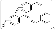 structure of CAS# 55844-94-5, Chloromethylstyrene-divinylbenzene-styrene copolymer;Styrene-divinylbenzene-vinylbenzyl chloride copolymer