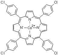 结构式 CAS# 55915-17-8, [中位-四(4-氯苯基)卟啉]钴