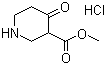 结构式 CAS# 56026-52-9, 4-哌啶酮-3-羧酸甲酯盐酸盐