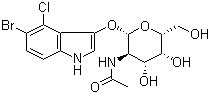 structure of CAS# 5609-91-6, 5-Bromo-4-chloro-3-indolyl N-acetyl-beta-D-glucosaminide