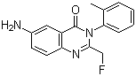 structure of CAS# 56287-74-2, Afloqualone;6-Amino-2-(fluoromethyl)-3-(2-methylphenyl)-quinazolin-4-one