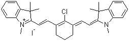 structure of CAS# 56289-67-9, 2-[2-[2-Chloro-3-[(1,3-dihydro-1,3,3-trimethyl-2H-indol-2-ylidene)ethylidene]-1-cyclopenten-1-yl]ethenyl]-1,3,3-trimethylindolium iodide;IR-786 iodide