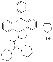 结构式 CAS# 565184-29-4, (R)-(-)-1-[(R)-2-(2'-二苯基膦基苯基)二茂铁]乙基二环己基膦