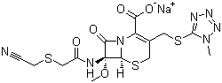 structure of CAS# 56796-39-5, Cefmetazole sodium;Sodium (6R,7S)-7-[[2-(cyanomethylsulfanyl)acetyl]amino]-7-methoxy-3-[(1-methyltetrazol-5-yl)sulfanylmethyl]-8-oxo-5-thia-1-azabicyclo[4.2.0]oct-2-ene-2-carboxylate