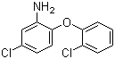 结构式 CAS# 56966-48-4, 2',4-二氯-2-氨基二苯醚; 5-氯-2-(2-氯苯氧基)苯胺