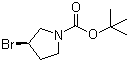 结构式 CAS# 569660-97-5, (3R)-3-溴-1-吡咯烷甲酸叔丁酯