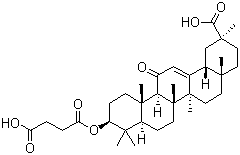 structure of CAS# 5697-56-3, Carbenoxolone;Glycyrrhetinic acid hydrogen succinate; 3beta-Hydroxy-11-oxoolean-12-en-30-oic acid hydrogen succinate