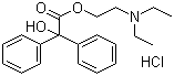 structure of CAS# 57-37-4, Benactyzine hydrochloride;2-Diethylaminoethyl 2-hydroxy-2,2-diphenylacetate hydrochloride