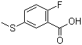 structure of CAS# 57318-98-6, 2-Fluoro-5-(methylthio)benzoic acid;2-Fluoro-5-methanesulfanylbenzoic acid
