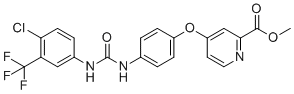 structure of CAS# 573673-43-5, Sorafenib Carboxylic Acid Methyl Ester;Methyl 4-(4-(3-(4-chloro-3-(trifluoromethyl)phenyl)ureido)phenoxy)picolinate