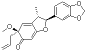 structure of CAS# 57430-03-2, (2S,3S,5S)-2-(1,3-Benzodioxol-5-yl)-3,5-dihydro-5-methoxy-3-methyl-5-(2-propen-1-yl)-6(2H)-benzofuranone