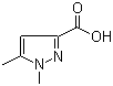 结构式 CAS# 5744-59-2, 1,5-二甲基-1H-吡唑-3-羧酸