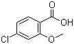 结构式 CAS# 57479-70-6, 4-氯-2-甲氧基苯甲酸; 2-甲氧基-4-氯苯甲酸