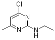 structure of CAS# 5748-33-4, 4-Chloro-N-ethyl-6-methyl-2-pyrimidinamine;4-Chloro-2-(ethylamino)-6-methylpyrimidine