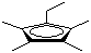 Ethyltetramethylcyclopentadiene molecular structure (CAS 57693-77-3)