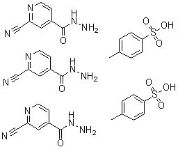 2-氰基-4-吡啶甲酰肼对甲基苯磺酸盐(2:3)分子结构 (CAS 577778-87-1)