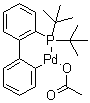 结构式 CAS# 577971-19-8, 2-(2'-二叔丁基膦)联苯钯(II)乙酸盐