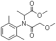 结构式 CAS# 57837-19-1, 甲霜灵; 氨丙灵; 甲霜安; N-(2-甲氧基乙酰基)-N-(2,6-二甲基苯基)-DL-alpha-氨基丙酸甲酯