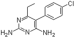 structure of CAS# 58-14-0, Pyrimethamine;2,4-Diamino-5-(p-chlorophenyl)-6-ethylpyrimidine; 5-(4-Chlorophenyl)-6-ethyl-2,4-pyrimidinediamine