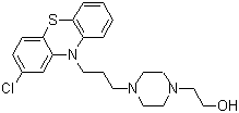 结构式 CAS# 58-39-9, 1-(2-羟乙基)-4-[3-(2-氯-10-吩噻嗪基)丙基]哌嗪