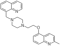 structure of CAS# 584555-10-2, 2-Methyl-5-[2-[4-(8-quinolinylmethyl)-1-piperazinyl]ethoxy] quinoline;5-[2-[4-(Quinolin-8-ylmethyl)piperazin-1-yl]ethoxy]-2-methylquinoline; SB 714786