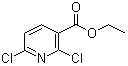 structure of CAS# 58584-86-4, 2,6-Dichloronicotinic acid ethyl ester;Ethyl 2,6-dichloronicotinate; Ethyl 2,6-dichloropyridine-3-carboxylate