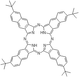 structure of CAS# 58687-99-3, 2,11,20,29-Tetra-tert-butyl-2,3-naphthalocyanine