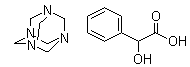 structure of CAS# 587-23-5, Methenamine mandelate;Cedulamin; Diuramine; Hexamethylenamine mandelate; Hexamethyleneamine mandelate; Hexamethylenetetramine mandelate; Hexamethylenetetramine phenylglycolate; Hexamine mandelate; Hexydaline; Mandacon; Mandalay; Mandastat; Mandelamine; Mandelic acid methenamine salt; Mandopan; Mandoz; Mandural; Mandurin; Mantropine; Methavin; Methenamine mandelate; Penelate; Prov-U-Sep; Reflux; Renelate; Uro-Cedulamin; Uromandelin; Uronamin; Uronamine; Uroqid