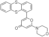 结构式 CAS# 587871-26-9, KU-55933; 2-吗啉-4-基-6-噻蒽-1-基吡喃-4-酮
