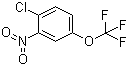 structure of CAS# 588-09-0, 2-Chloro-5-(trifluoromethoxy)nitrobenzene;4-Chloro-3-nitrophenyl trifluoromethyl ether; 1-Chloro-2-nitro-4-(trifluoromethoxy)benzene