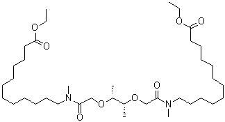 (-)-(R,R)-N,N'-[Bis(11-ethoxycarbonyl)undecyl]-N,N',4,5-tetramethyl-3,6-dioxooctanediamide molecular structure (CAS 58801-34-6)