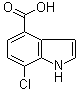 structure of CAS# 588688-45-3, 7-Chloro-1H-indole-4-carboxylic acid