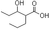 structure of CAS# 58888-84-9, 2-Propyl-3-hydroxypentanoic acid;2-Propyl-3-hydroxyvaleric acid; 2-n-Propyl-3-hydroxypentanoic acid; 3-Hydroxy-2-propylpentanoic acid; 3-Hydroxyvalproic acid