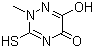 structure of CAS# 58909-39-0, Tetrahydro-2-methyl-3-thioxo-1,2,4-triazine-5,6-dione;2,5-Dihydro-6-hydroxy-2-methyl-3-mercapto-5-oxo-1,2,4-triazione; 3-Mercapto-2-methyl-5-oxo-6-hydroxy-1,2,4-triazine; 2,5-Dihydro-6-hydroxy-2-methyl-3-mercapto-5-oxo-1,2,3-triazine