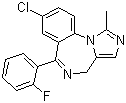 structure of CAS# 59467-70-8, Midazolam;8-Chloro-6-(o-fluorophenyl)-1-methyl-4H-imidazo[1,5-a][1,4]benzodiazepine