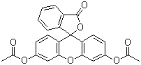 结构式 CAS# 596-09-8, 二乙酸荧光素; 荧光素二乙酸酯