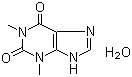 structure of CAS# 5967-84-0, Theophylline monohydrate;1,3-Dimethylxanthine monohydrate; 1,3-Dimethyl-7H-purine-2,6-dione hydrate