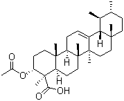 structure of CAS# 5968-70-7, 3-Acetyl-beta-boswellic acid;3-O-Acetyl-beta-boswellic acid; 3(3alpha,4beta)-(acetyloxy)urs-12-en-23-oic acid