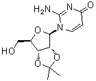 2-氨基-1-[2,3-O-(异丙亚基)-beta-D-呋喃核糖基]-4(1H)-嘧啶酮分子结构 (CAS 5975-05-3)