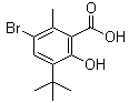 5-Bromo-3-tert-butyl-6-methyl-2-hydroxybenzoic acid molecular structure (CAS 59889-29-1)