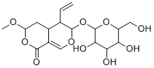 structure of CAS# 60077-47-6, 5-ethenyl-3-methoxy-6-[3,4,5-trihydroxy-6-(hydroxymethyl)oxan-2-yl]oxy-4,4a,5,6-tetrahydro-3H-pyrano[3,4-c]pyran-1-one