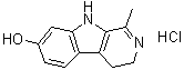 structure of CAS# 6028-07-5, 1-Methyl-3H,4H,9H-pyrido[3,4-b]indol-7-ol hydrochloride;NSC 640461