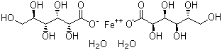 Ferrous gluconate dihydrate molecular structure (CAS 6047-12-7)