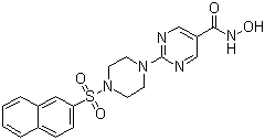 N-Hydroxy-2-[4-(2-naphthalenylsulfonyl)-1-piperazinyl]-5-pyrimidinecarboxamide molecular structure (CAS 604769-01-9)