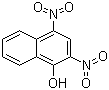 结构式 CAS# 605-69-6, 2,4-二硝基-1-萘酚; 马休黄