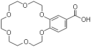 structure of CAS# 60835-75-8, 4'-Carboxybenzo-18-crown-6;2,3,5,6,8,9,11,12,14,15-Decahydro-1,4,7,10,13,16-benzohexaoxacyclooctadecin-18-carboxylic acid
