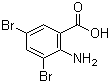 structure of CAS# 609-85-8, 2-Amino-3,5-dibromobenzoic acid
