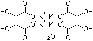Potassium tartrate hemihydrate molecular structure (CAS 6100-19-2)